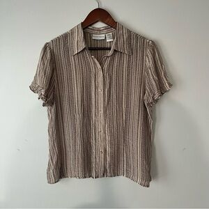 Women’s Elegant Vintage Silk Button Down Ruffle Shirt